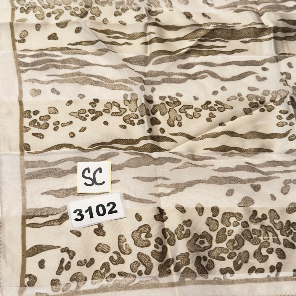 Kathie Lee Collection Scarf Made in Italy Leopard Zebra Animal Print Square Y2K - Picture 6 of 6